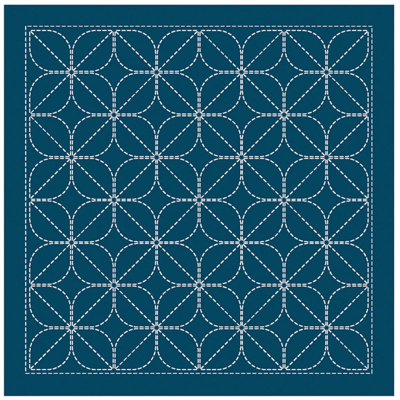 Sashiko Sampler Tradional Design - Kamon - Navy