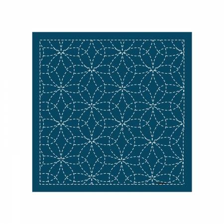 Sashiko Sampler Traditional Design - Hana-zashi - Navy