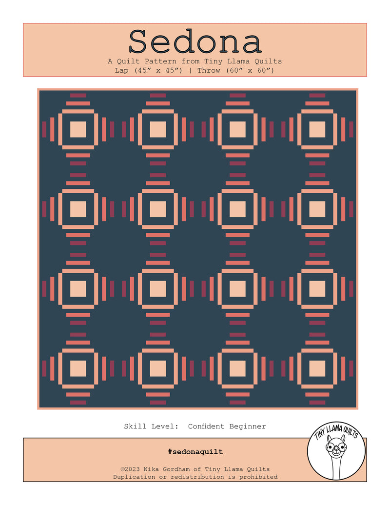 Sedona Quilt Kit (Dark Version) featuring Kona Cotton Solids by Robert Kaufman (Throw Size)