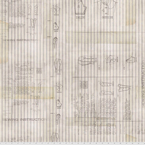 Linen - Sewing Instructions - Monochrome by Tim Holtz for FreeSpirit Fabrics - $21.96/m ($20.27/yd)