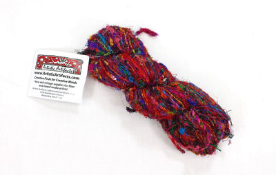Carded Recycled Silk Sari Yarn 50yd 100g From Artistic Artifacts Leilani Arts Collection In Yarn