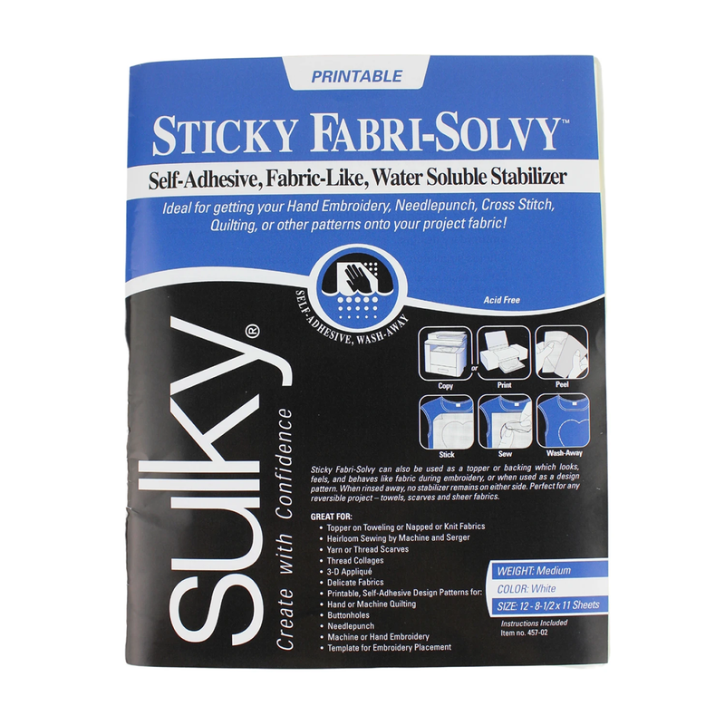 Sulky Sticky Fabri-Solvy Sheets (12 sheets)