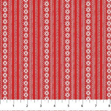 Bear Hugs - Sweater Stripe in Red by Northcott Fabrics (Flannel)