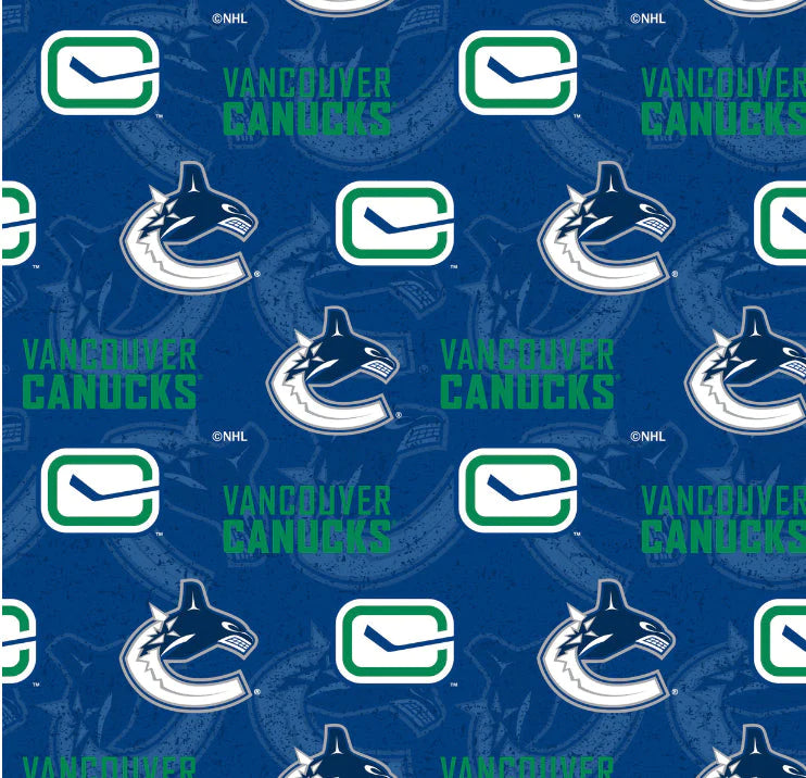Vancouver Canucks NHL - Tone on Tone 100% Cotton Fabric - $21.96/m ($20.16/yd)
