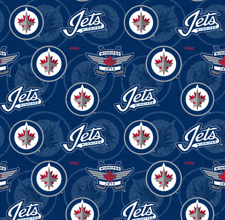 Winnipeg Jets NHL - Tone on Tone 100% Cotton Fabric - $21.99/m ($20.16/yd)