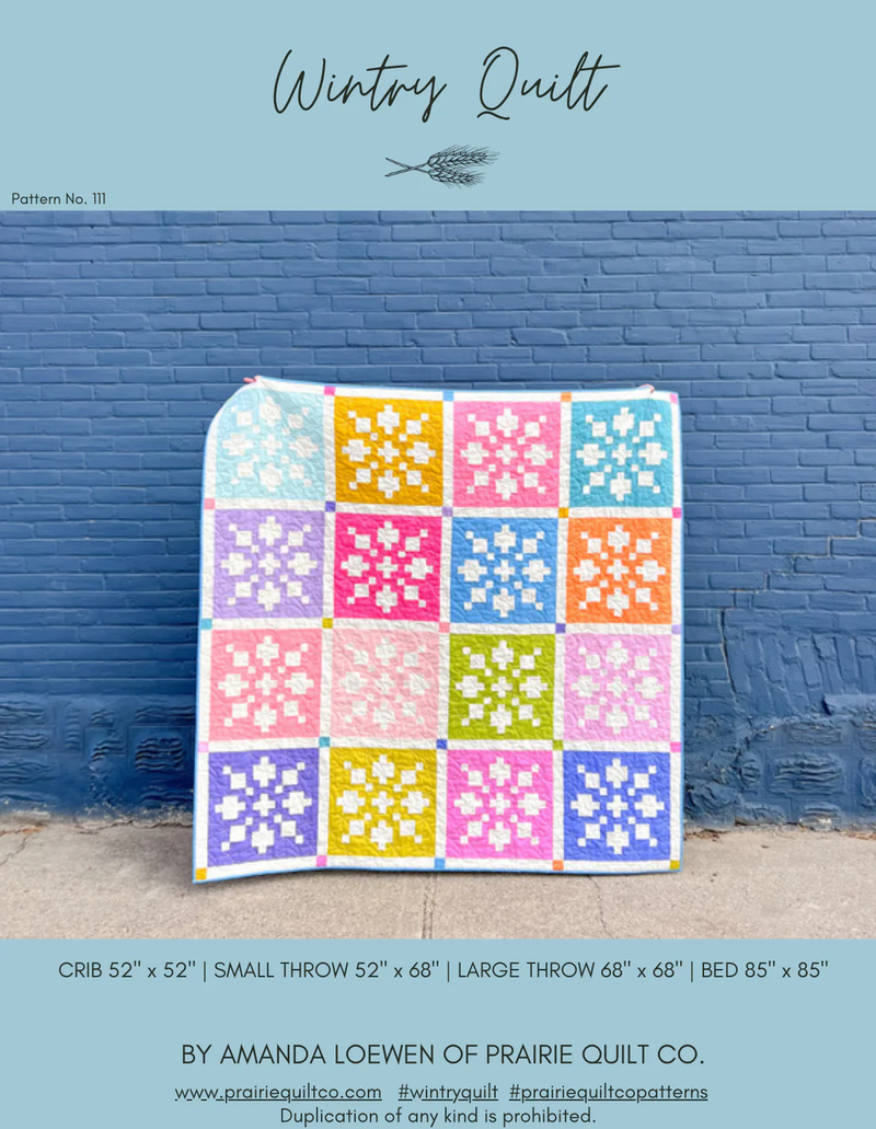 Wintry Quilt Pattern by Prairie Quit Co