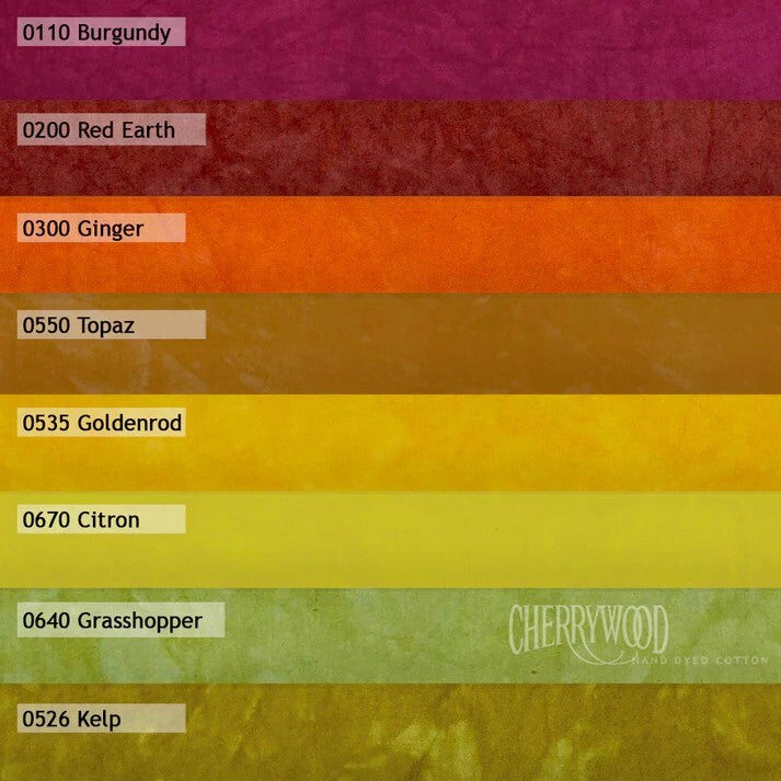 PRE ORDER Cherrywood Hand-Dyed Fabrics - Woodland Garden Trailhead Bundle - Arrives Late Summer