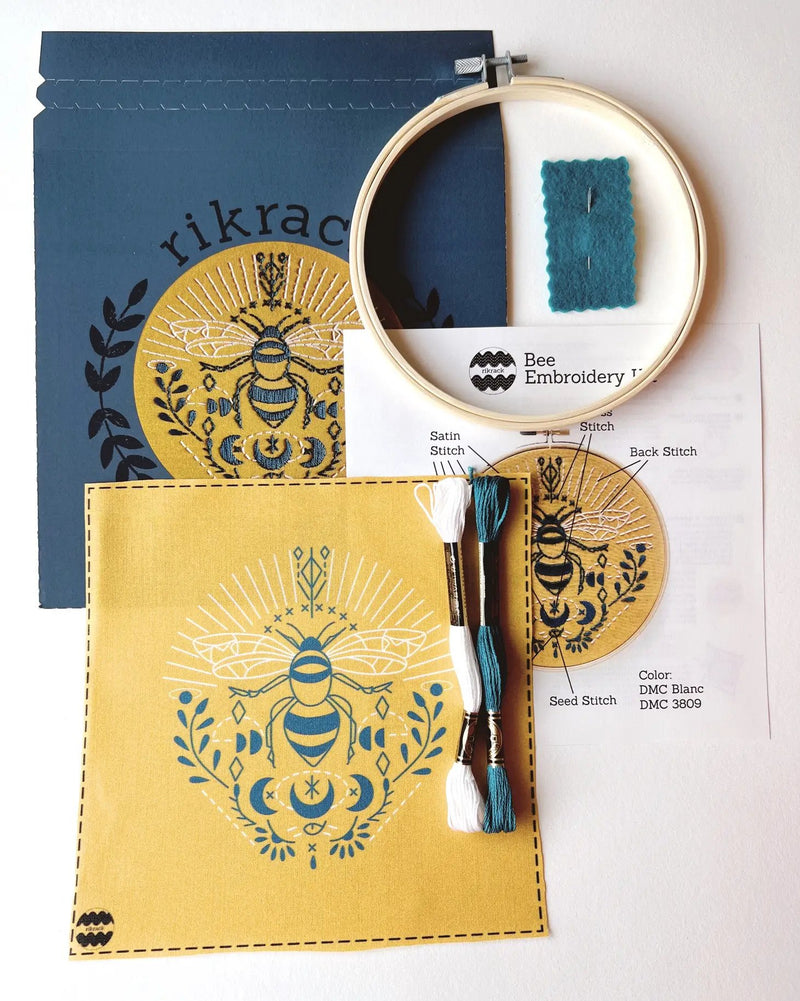 Bee Embroidery Kit by Rikrack Embroidery