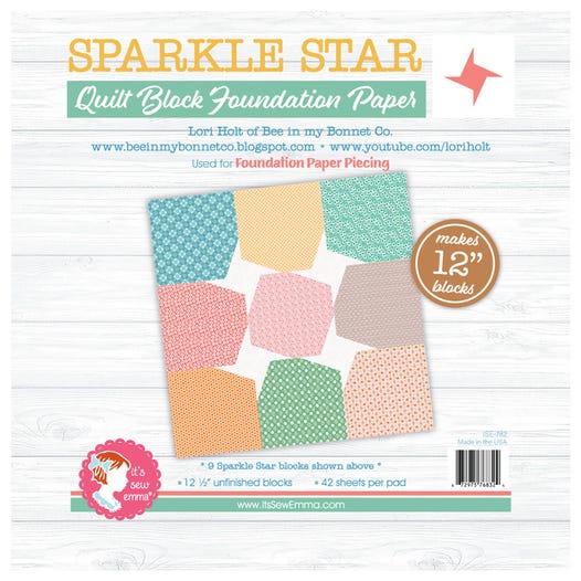 Sparkle Star Quilt Block Foundation Paper Piecing Pad - 12" Block by Lori Holt for It&
