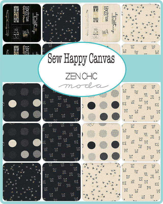 Natural Polka Dots - Sew Happy Canvas by Zen Chic for Moda Fabrics - $24.96/m ($23.04/yd)