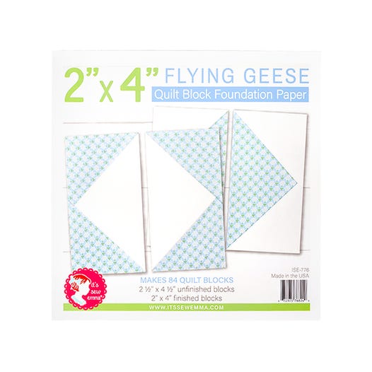 Flying Geese Quilt Block Foundation Paper Piecing Pad - 2" x  4" Block by Lori Holt for It&