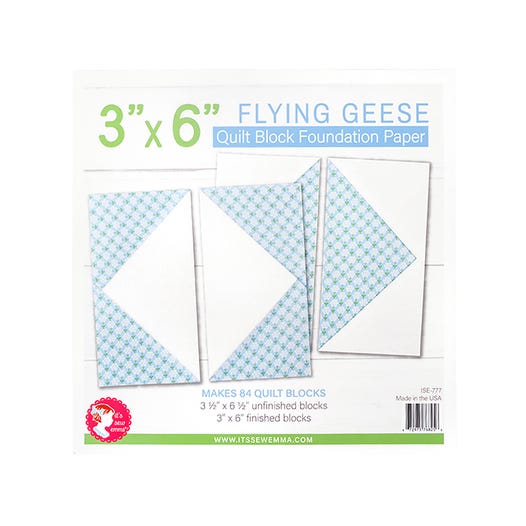 Flying Geese Quilt Block Foundation Paper Piecing Pad - 3" x 6" Block by Lori Holt for It&
