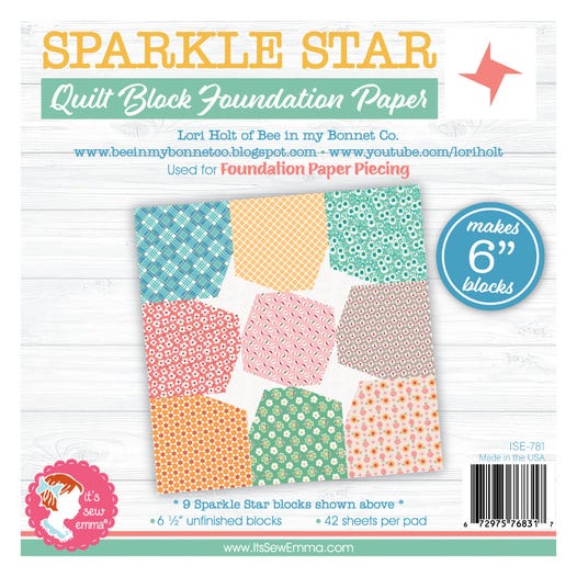 Sparkle Star Quilt Block Foundation Paper Piecing Pad - 6" Block by Lori Holt for It&