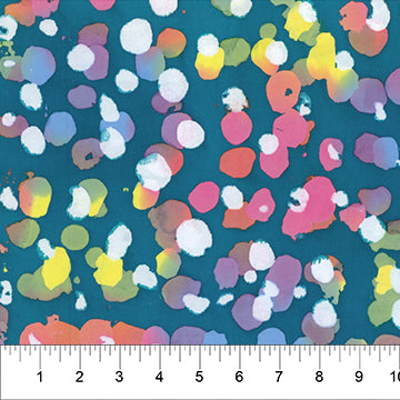 Teal Dots (80543-63) - Dot Necessities By Banyan Batiks Studio for Northcott Fabrics - $18.96/m ($17.50/yd)