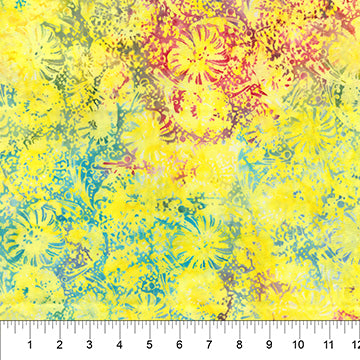 Sunshine Yellow (80720-54) - Flutter by Banyan Batiks for Northcott Fabrics - $17.96/m ($16.57/yd)