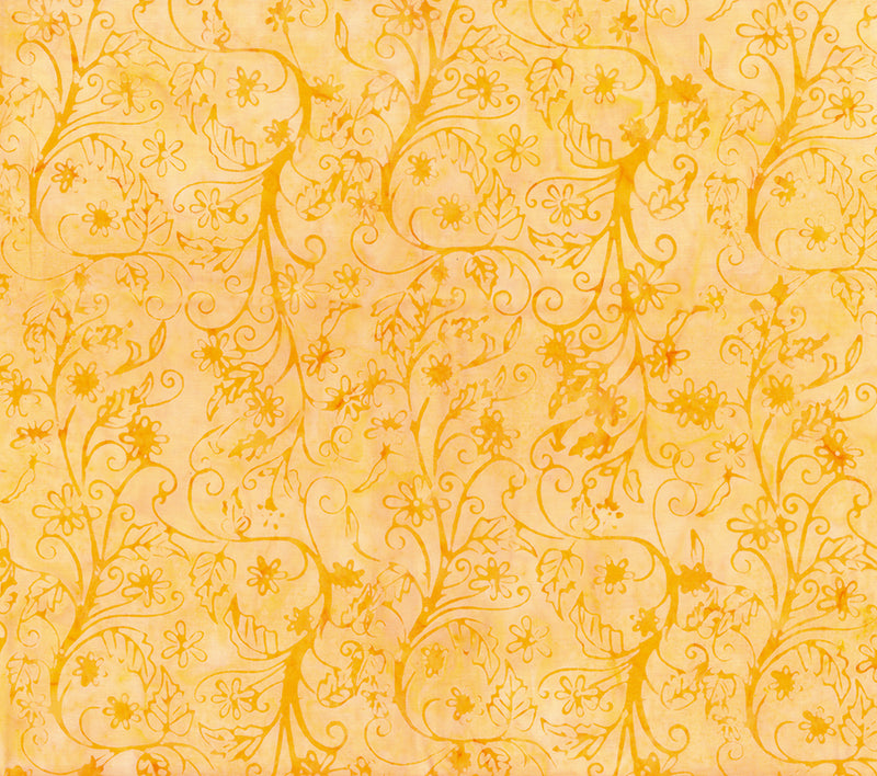 Sunshine Yellow (80725-54) - Flutter by Banyan Batiks for Northcott Fabrics - $17.96/m ($16.57/yd)