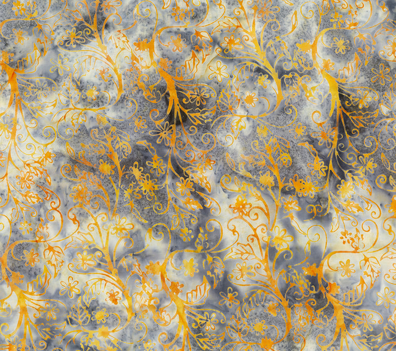 Pumpkin (80725-58) - Flutter by Banyan Batiks for Northcott Fabrics - $17.96/m ($16.57/yd)