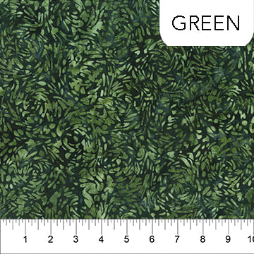 Green (81600-73) - Banyan BFFs by Banyan Batiks Studio for Northcott Fabrics - $16.96/m ($15.65/yd)