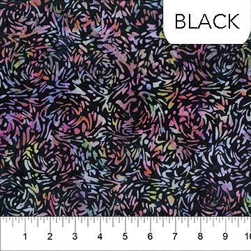 Black (81600-99) - Banyan BFFs by Banyan Batiks Studio for Northcott Fabrics - $16.96/m ($15.65/yd)