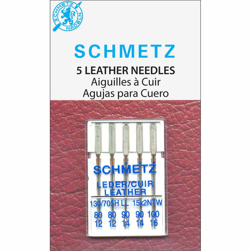Schmetz Leather Needles - Size 80/12. 90/14 and 100/16