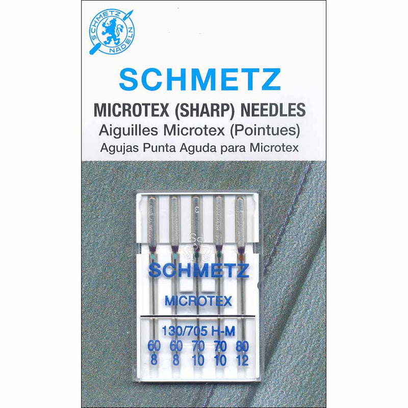Schmetz Microtex Needles - Size 60/8, 70/10 and 80/12