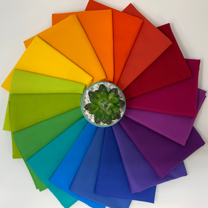 Colour (Color) of Love Fat Quarter Bundle (17 FQs) - Kona Cotton Solids by Robert Kaufman