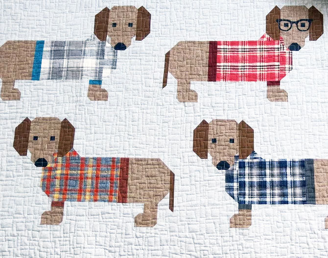 Dogs in Sweaters Pattern by Elizabeth Hartman