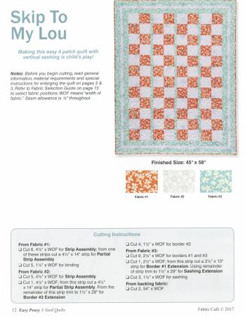 Easy Peasy 3 (Three) Yard Quilts by Donna Robertson for Fabric Cafe