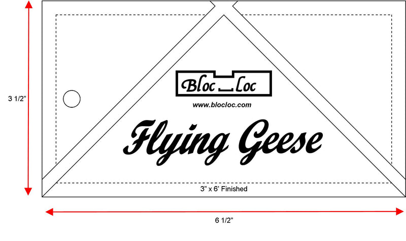 Flying Geese Ruler 3″ x 6″ by Bloc-Loc