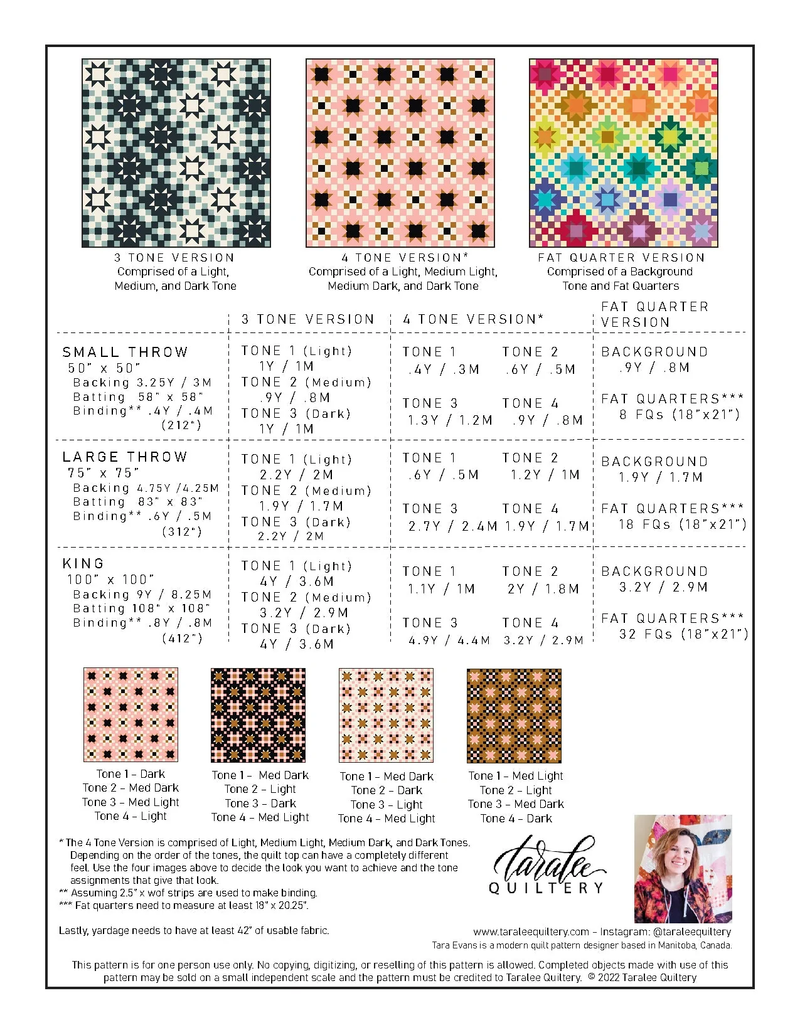 Flicker Quilt Pattern by Taralee Quiltery - 3 Sizes Included