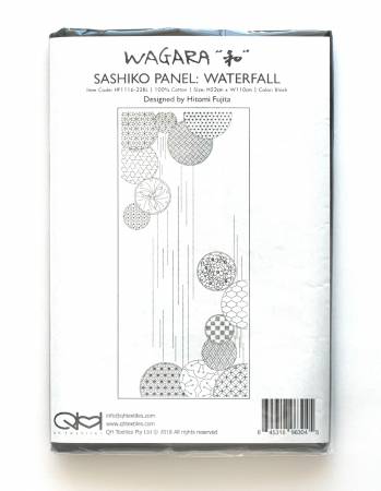 Wagara Sashiko Waterfall Panel - Grey Blue
