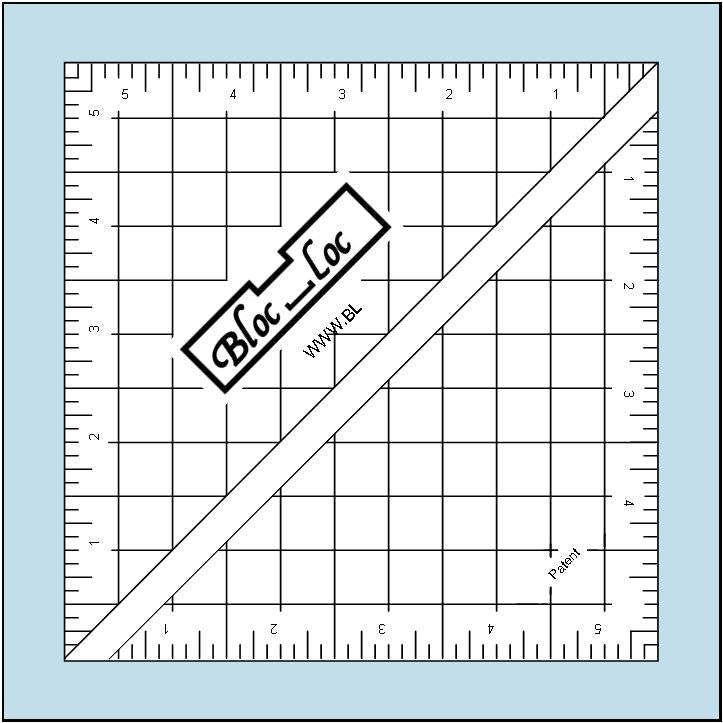 Half Square Triangle 6.5" x 6.5" Ruler (HST-6.5) by Bloc-Loc