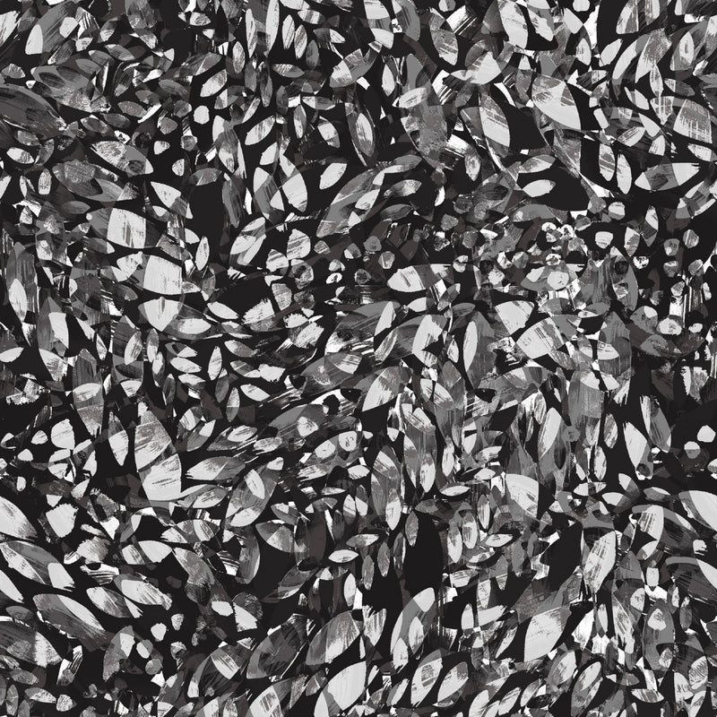 Black and White Leaves - 108" Wide Backing - Dappled by Maywood Studio - $32.96/m ($30.42/yd)