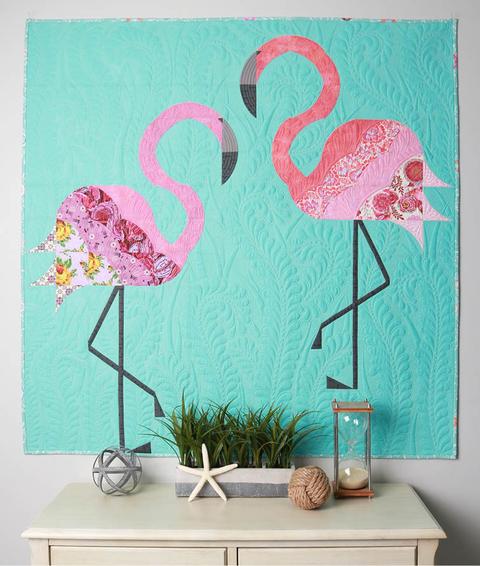 SAVE 30% - Mod Flamingos Quilt Pattern by Sew Kind of Wonderful