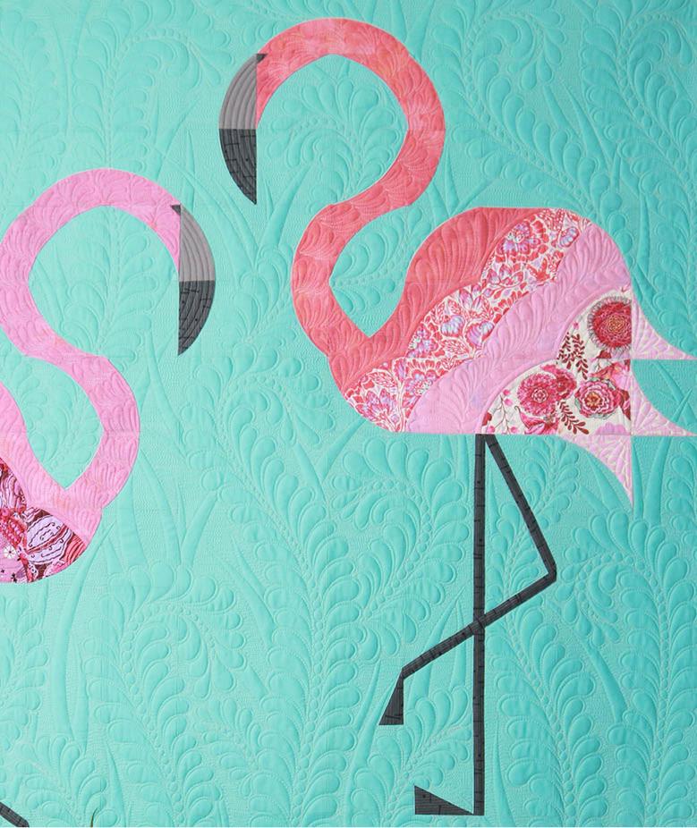 SAVE 30% - Mod Flamingos Quilt Pattern by Sew Kind of Wonderful