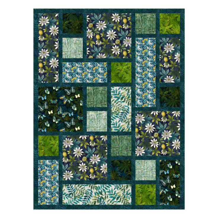 Tossed Tiles Quilt Kit featuring Sea Sisters from Free Spirit Fabrics