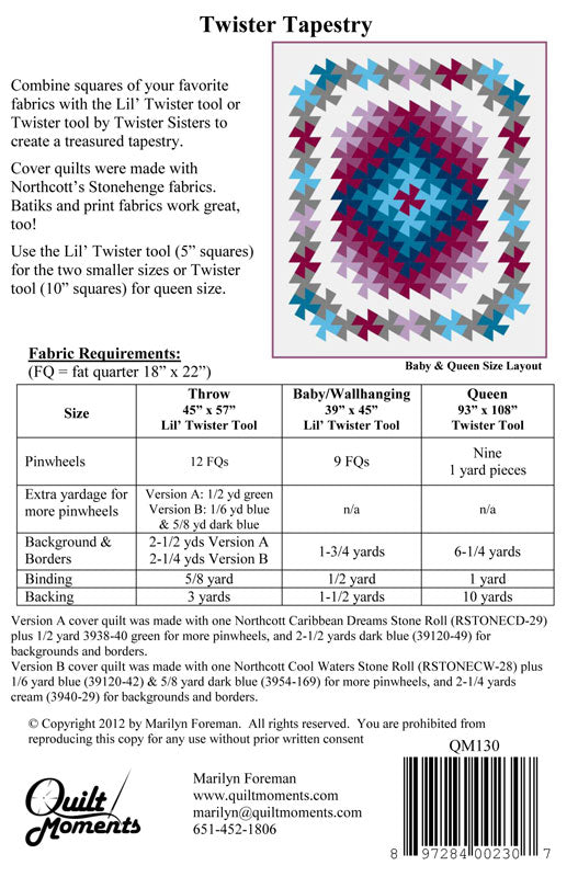 Twister Tapestry Pattern by Quilt Moments