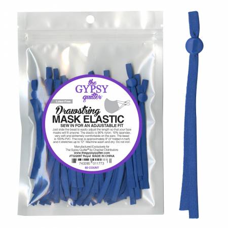 Drawstring Mask Elastic by Gypsy Quilter - Royal Blue - 60 ct - Save 60%!