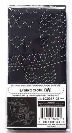 Sashiko Cloth Owl - Navy