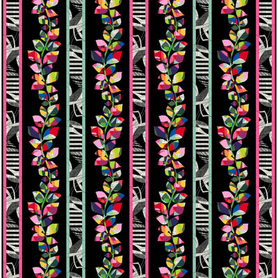 Black Multi Border Stripe (6856-98) - Language of Color by Studio E Fabrics