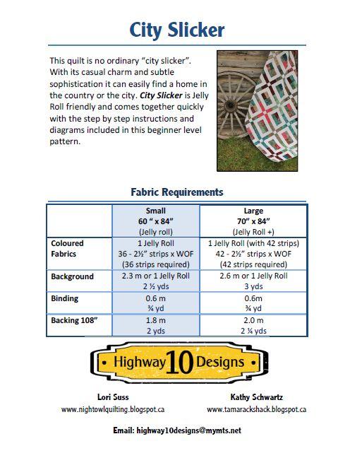 City Slicker Quilt Pattern by Highway 10 Designs