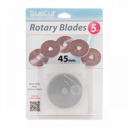 45mm Rotary Cutter Blade by True Cut - 5 Pack