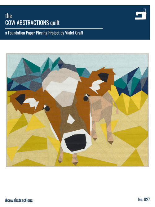 SAVE 30% - The Cow Abstractions Quilt - Foundation Paper Piecing Pattern by Violet Craft