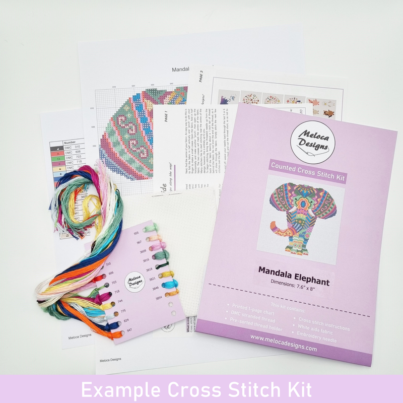 Geometric Pineapple Cross Stitch  Kit by Meloca Designs