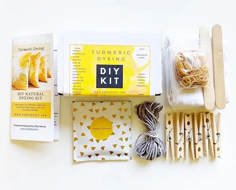 Tumeric Dyeing DIY Kit Components