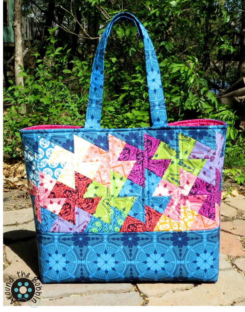 Simply Charming Twister Tote Pattern by Around The Bobbin