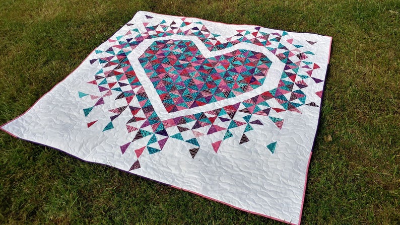 Exploding Heart Quilt Pattern by Slice of Pi Designs