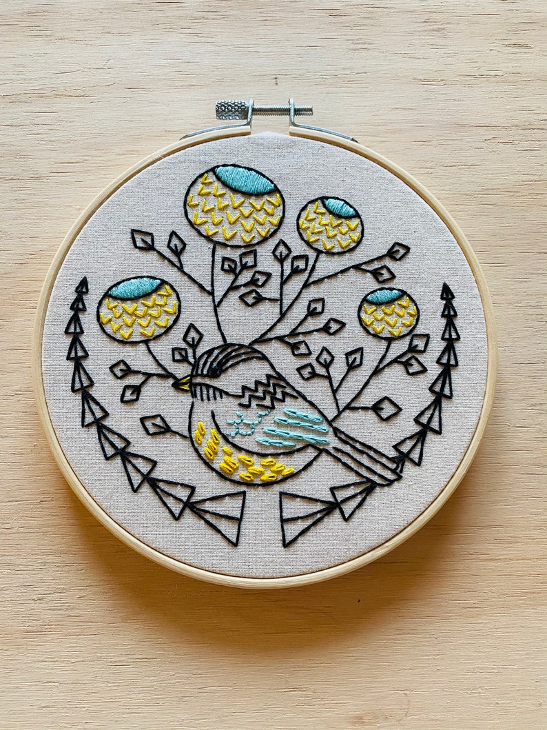 Chickadee Embroidery Kit By Hook, Line & Tinker
