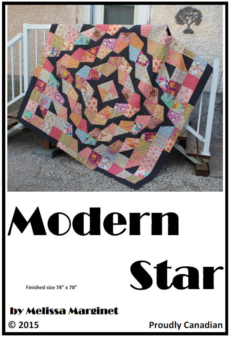 Modern Star Quilt Pattern by Melissa Marginet
