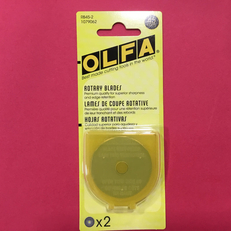 45mm Rotary Cutter Blades by Olfa - 2 Pack